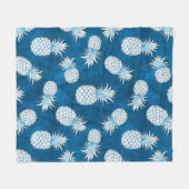 Modern Tropical Pineapple Watercolor Fleecedecke (Vorderseite (Horizontal))