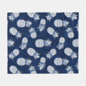 Modern Tropical Pineapple Watercolor Fleecedecke (Vorderseite (Horizontal))