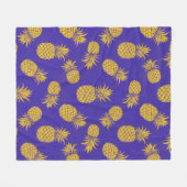 Modern Tropical Pineapple Watercolor Fleecedecke (Vorderseite (Horizontal))