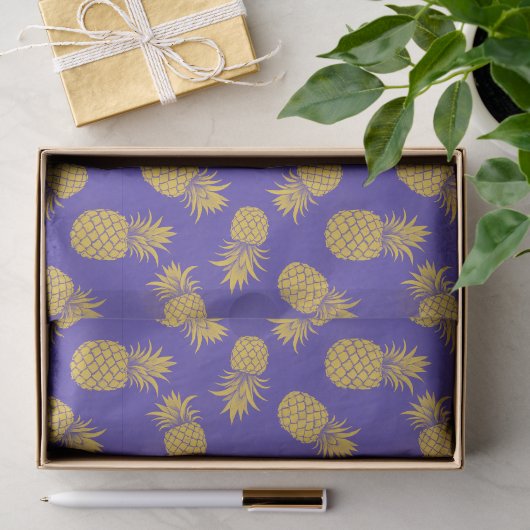 Modern Tropical Pineapple Watercolor Seidenpapier (Geschenk)