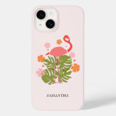 Modern Tropical Pink Flamingo Case-Mate iPhone Hülle (Rückseite)