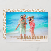 Modern Tropical Travel Gold Foto Weihnachten (Vorne/Hinten)