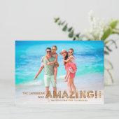 Modern Tropical Travel Gold Foto Weihnachten (Stehend Vorderseite)