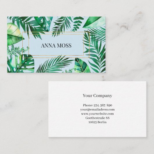 Modern Tropical Visitenkarte (Vorne/Hinten)