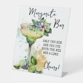 Modern Tropical Watercolor Margarita Bar Sign Sockelschild (Vorderseite)