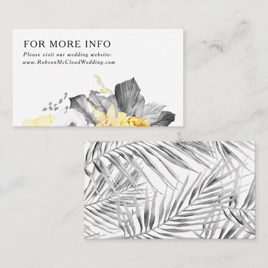 Modern Tropical Wedding Website Enclosure Card Begleitkarte (Vorne/Hinten)