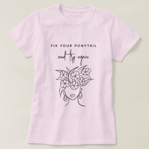 Modern Try Again Women mit Pflanze Sketch T-Shirt