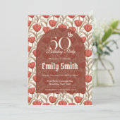 Modern Tulip Aesthetic Beach Party Einladung (Stehend Vorderseite)