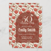 Modern Tulip Aesthetic Beach Party Einladung (Vorne/Hinten)