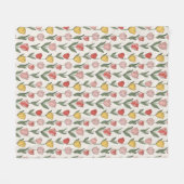 Modern Tulip Floral Pattern Soft Botanical Spring Fleecedecke (Vorderseite (Horizontal))