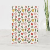 Modern Tulip Floral Pattern Soft Botanical Spring Karte (Rückseite)