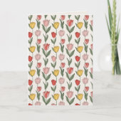 Modern Tulip Floral Pattern Soft Botanical Spring Karte (Vorderseite)
