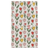 Modern Tulip Floral Pattern Soft Botanical Spring Kleine Geschenktüte (Rückseite)