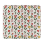 Modern Tulip Floral Pattern Soft Botanical Spring Schneidebrett (Vorderseite)