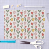 Modern Tulip Floral Pattern Soft Botanical Spring Seidenpapier (Handwerk)
