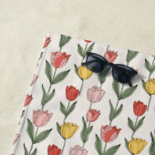 Modern Tulip Floral Pattern Soft Botanical Spring Strandtuch (Beispiel)