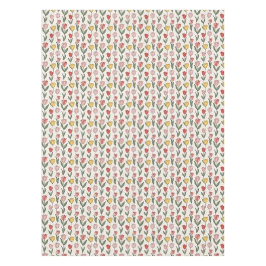Modern Tulip Floral Pattern Soft Botanical Spring Tischdecke (Vorderseite)
