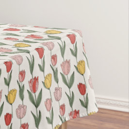 Modern Tulip Floral Pattern Soft Botanical Spring Tischdecke