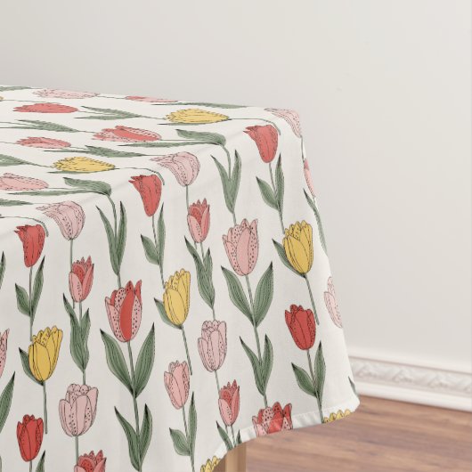 Modern Tulip Floral Pattern Soft Botanical Spring Tischdecke (Beispiel)