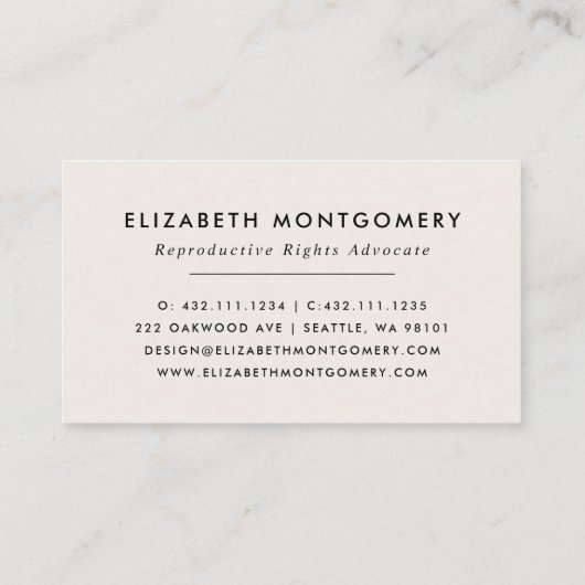 Modern Tulip Floral Pattern Soft Botanical Spring Visitenkarte (Rückseite)