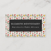 Modern Tulip Floral Pattern Soft Botanical Spring Visitenkarte (Vorderseite)