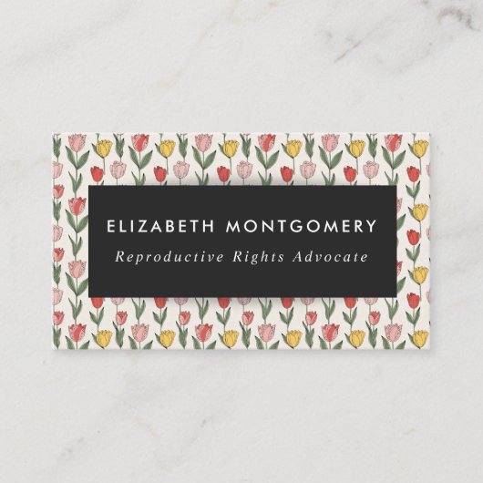 Modern Tulip Floral Pattern Soft Botanical Spring Visitenkarte (Vorderseite)