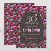 Modern Tulip Flower Surprise Birthday Party Einladung (Vorne/Hinten)