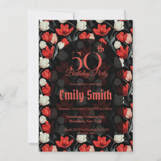 Modern Tulip Luxury Birthday Celebration Einladung