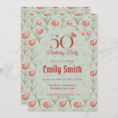 Modern Tulip Luxury Outdoor Birthday Einladung (Vorne/Hinten)