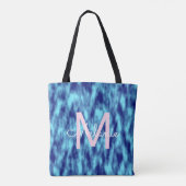 Modern Türkis blauer gefärbte Krawatte Monogramm Tasche (Rückseite)