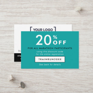 Modern Türkis Rabatt-Coupon-Logo QR Rabattkarte