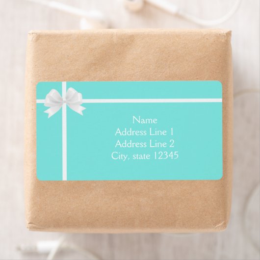 Modern Turquoise Blue Diamond Bow Box Elegant (Insitu)