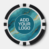 Modern Turquoise Blue Gold Marble Collection Pokerchips (Vorderseite)