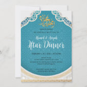 Modern Turquoise Geometric Islamic Iftar Einladung (Vorderseite)