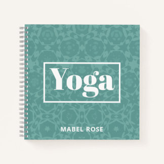 Modern Turquoise Green Geometric Yoga Journal Notizblock