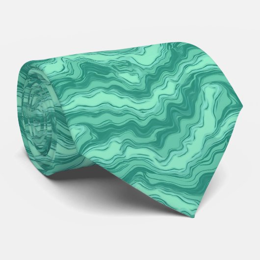 Modern Turquoise Marble Swirl Abstract Pattern Krawatte (Gerollt)