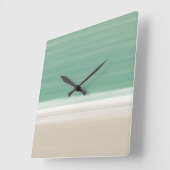 Modern Turquoise Ocean Beach Theme Wall Clock Quadratische Wanduhr (Winkel)
