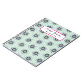 Modern turquoise Pink Floral Mandala Doodles Notizblock (Linke Seite)