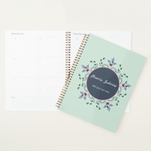 Modern turquoise Pink Floral Mandala Doodles  Planer (Anzeige)