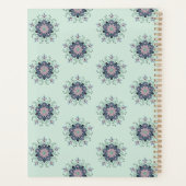 Modern turquoise Pink Floral Mandala Doodles  Planer (Rückseite)