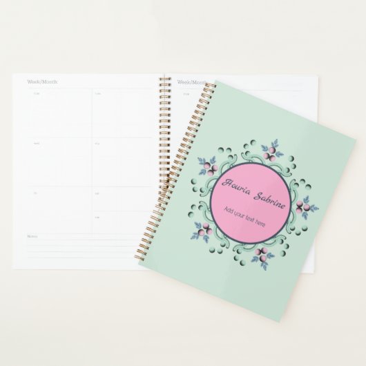 Modern turquoise Pink Floral Mandala Doodles  Planer (Anzeige)