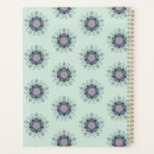 Modern turquoise Pink Floral Mandala Doodles  Planer (Rückseite)