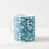 Modern Turquoise & Royal Blue Wildflower Floral Kaffeetasse (Vorderseite Links)
