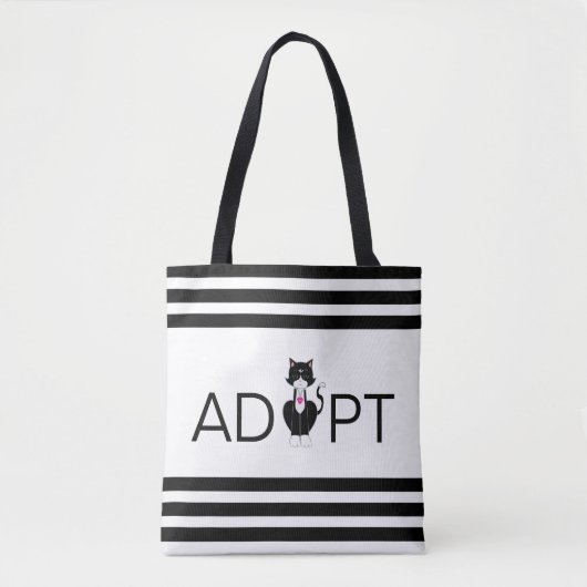 Modern Tuxedo Wild Cat Adoptier Tasche (Vorderseite)