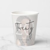 Modern Twenty Birthday Custom Party Cup Pappbecher (Vorderseite)
