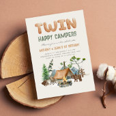 Modern Twin Happy Campers Woodland 1. Einladung