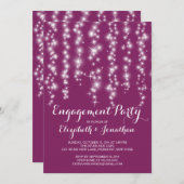 Modern Twinkle Lights Engagement Party Einladung (Vorne/Hinten)
