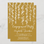 Modern Twinkle Lights Engagement Party Einladung (Vorne/Hinten)