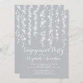 Modern Twinkle Lights Engagement Party Einladung (Vorne/Hinten)