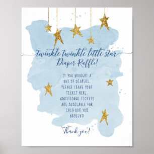 Modern Twinkle Little Star Blaues Windel-Raffle-Sc Poster